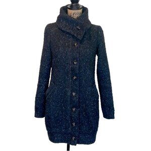 Camayeu Women's Jacket Size 36 US Small Mock Neck Fleece European Color Blue